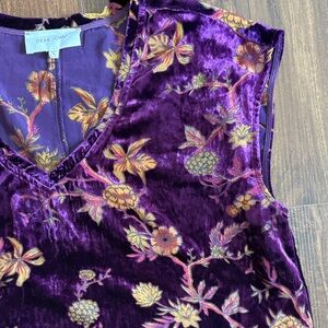 Floral Purple Velor Women's Top